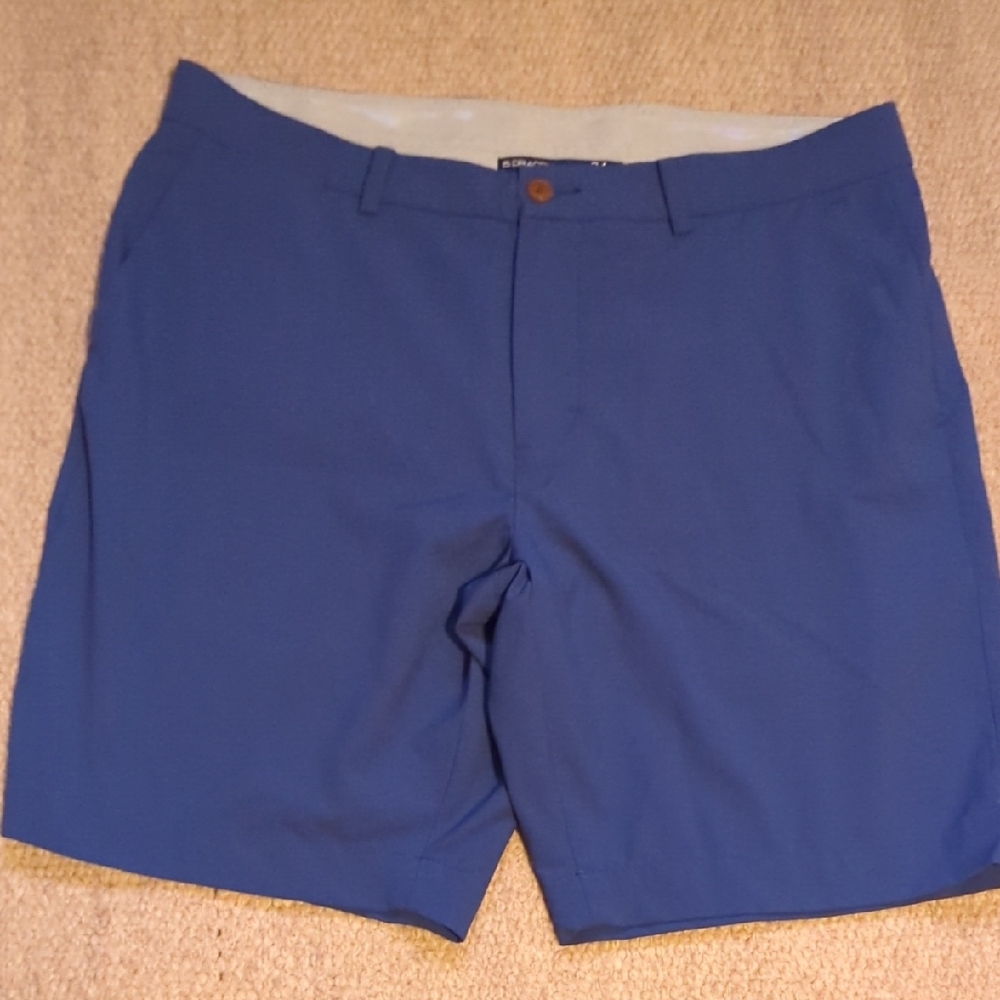 Mens B.Draddy Performance Golf Shorts Size 34 Waist Navy Blue